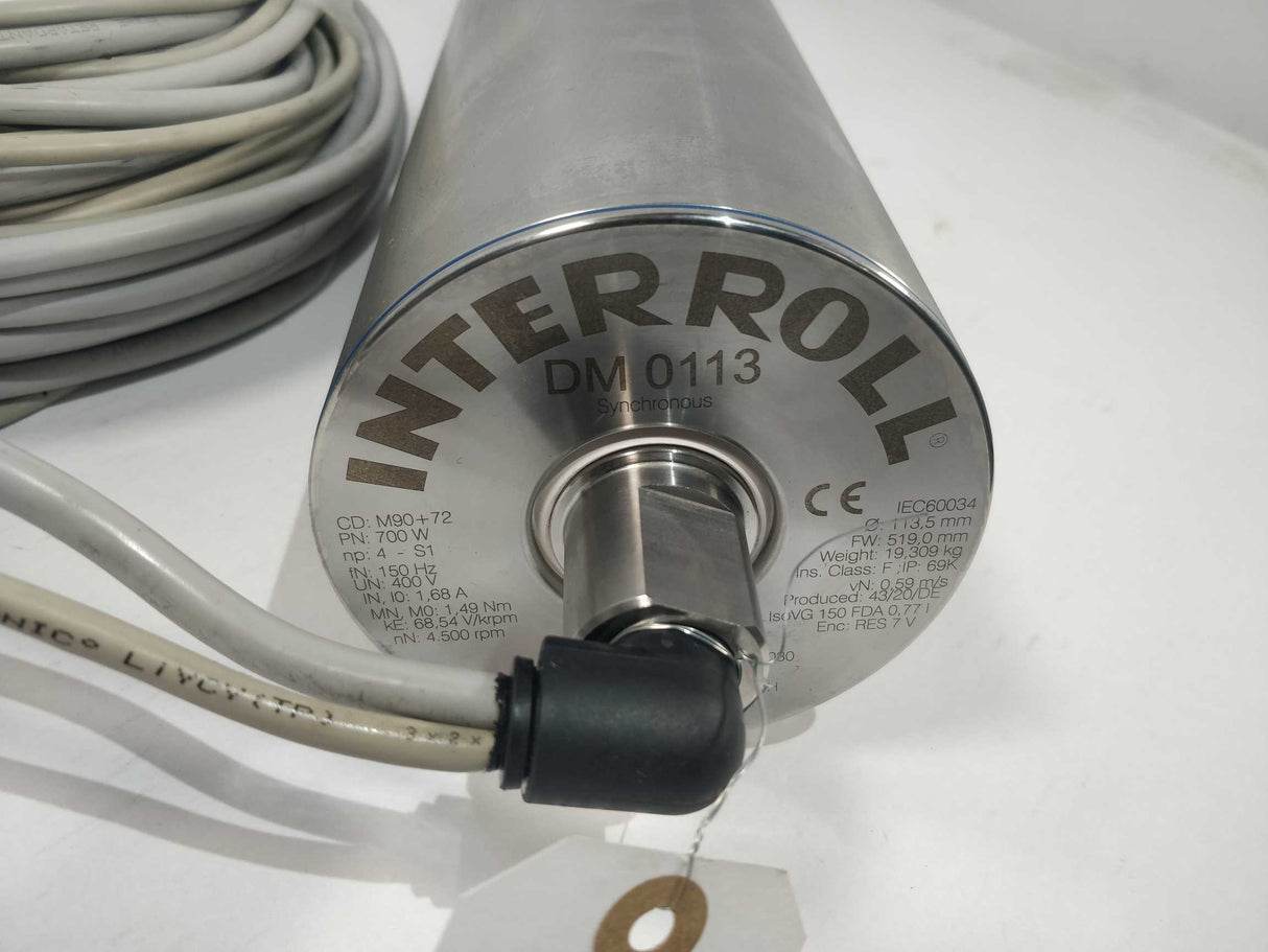 Interroll DM 0113 Drum Motor - 4.500rpm - 700W - Ø 113,5mm FW 519,0mm