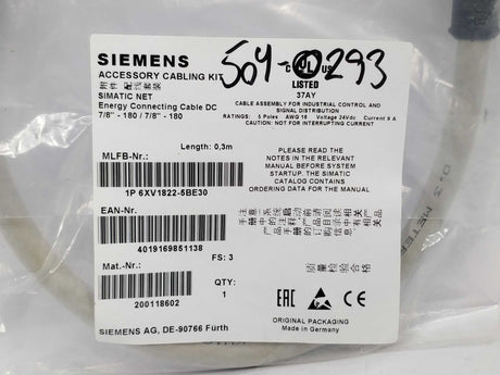 Siemens 6XV1822-5BE30 Connecting Cable 7/8" 0,3m