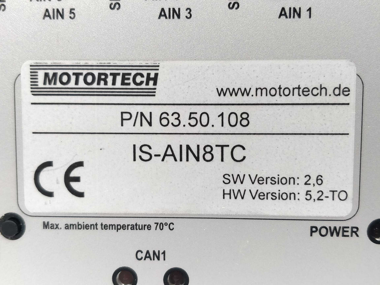 Motortech 63.50.108 IS-AIN8TC thermocouple input connection