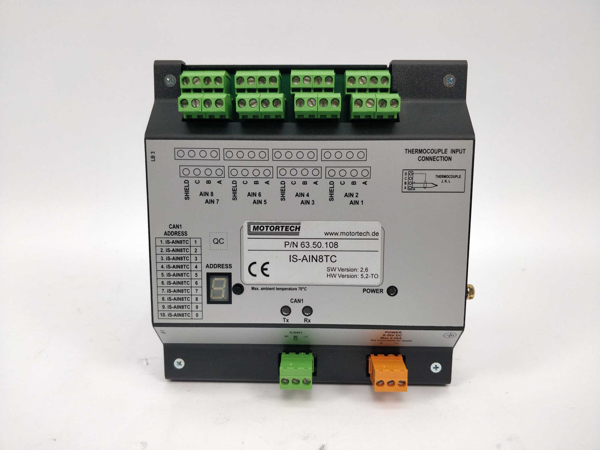 Motortech 63.50.108 IS-AIN8TC thermocouple input connection