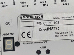Motortech 63.50.108 IS-AIN8TC thermocouple input connection