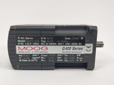 Moog G422-204 G400 Brushless AC Servomotor GL05, no brake