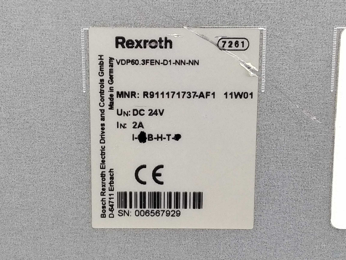 Bosch / Rexroth R911171737-AF1 VDP60.3FEN-D1-NN-NN