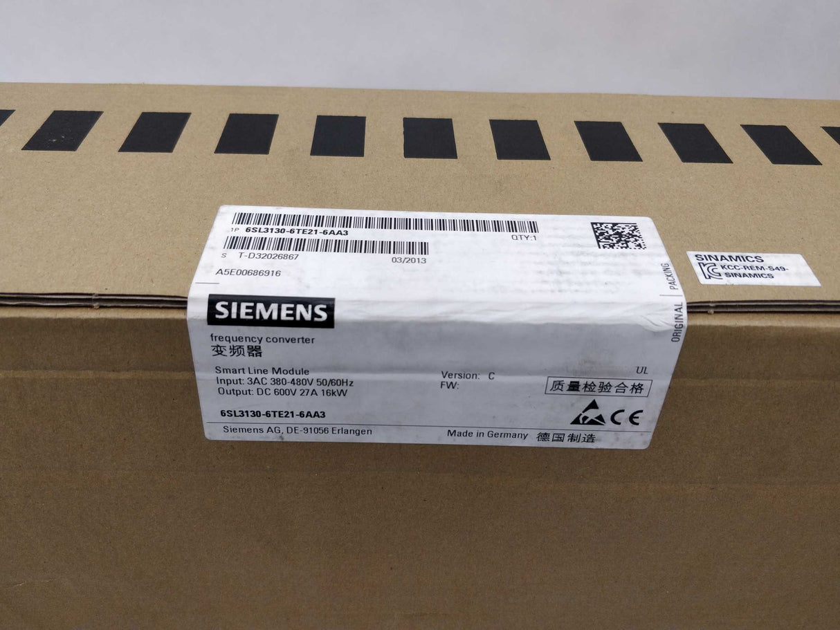 Siemens 6SL3130-6TE21-6AA3 FREQUENCY CONVERTER