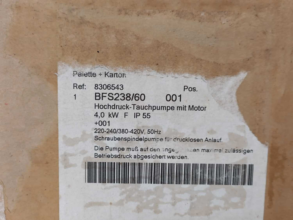 Brinkmann Pumps BFS238/60+001 Screw Spindle Pump 4kW