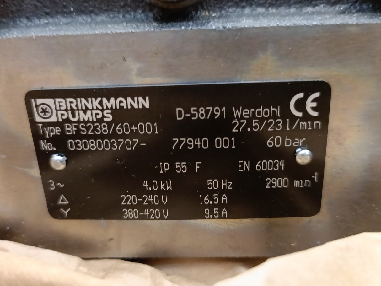 Brinkmann Pumps BFS238/60+001 Screw Spindle Pump 4kW