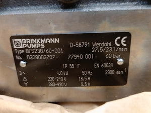 Brinkmann Pumps BFS238/60+001 Screw Spindle Pump 4kW