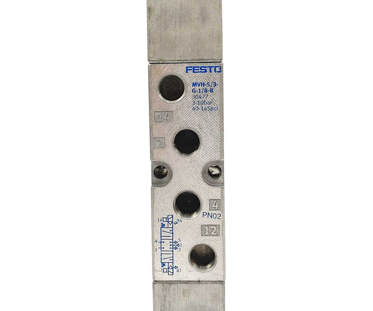 Festo 30477 MVH-5/3G-1/8-B Solenoid Valve + 119807 x2