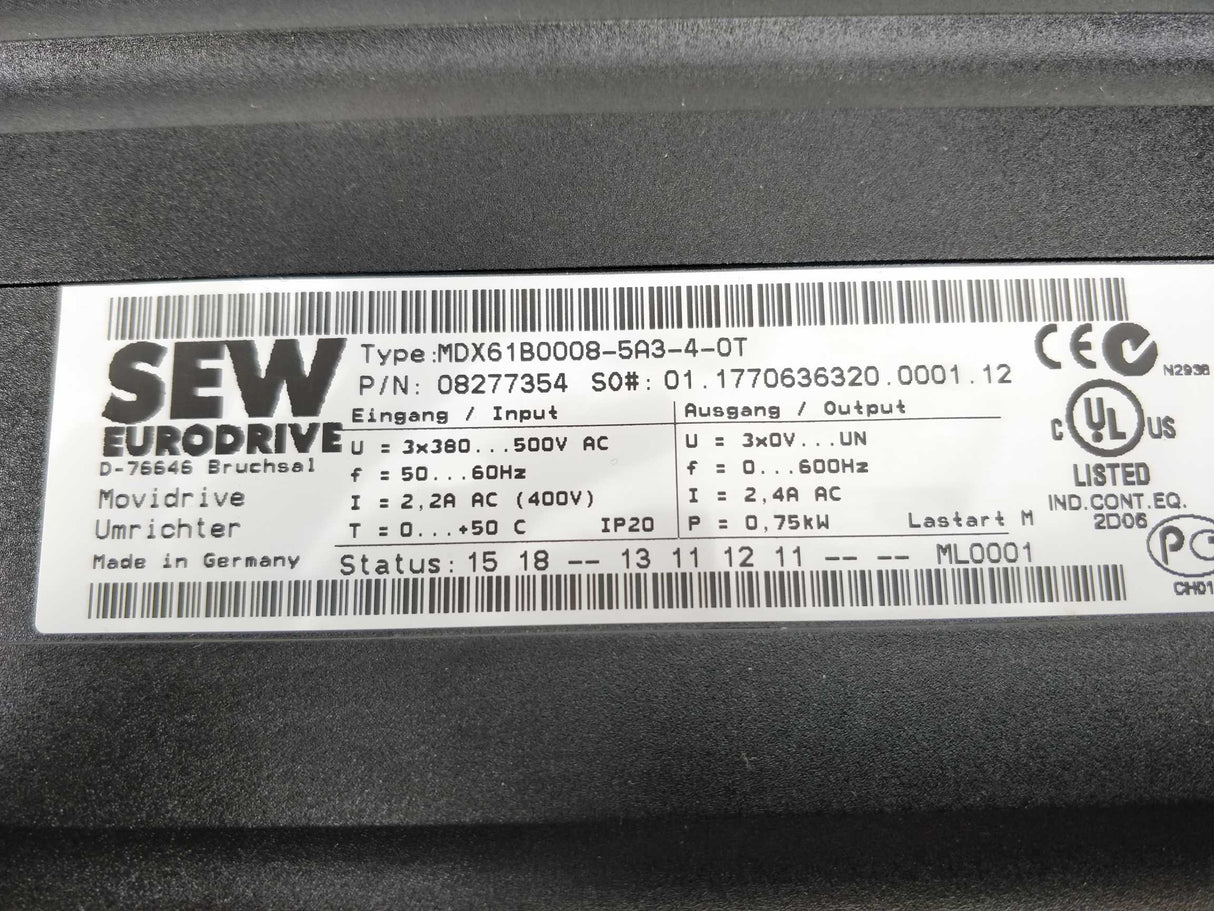 SEW-EURODRIVE  08277354 MDX61B0008-5A3-4-0T