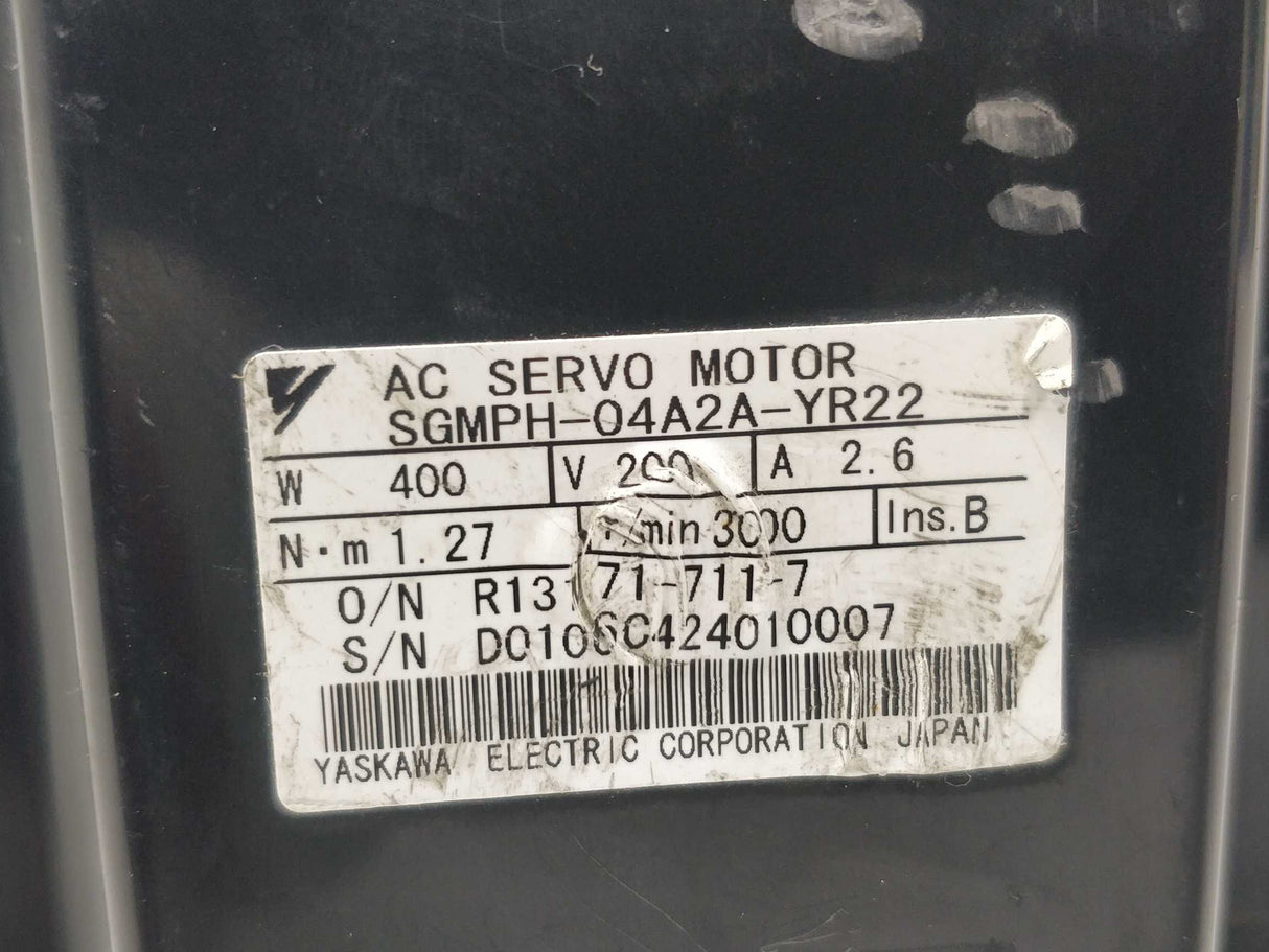 AC SERVO MOTOR SGMPH-04A2A-YR22 SERVO MOTOR