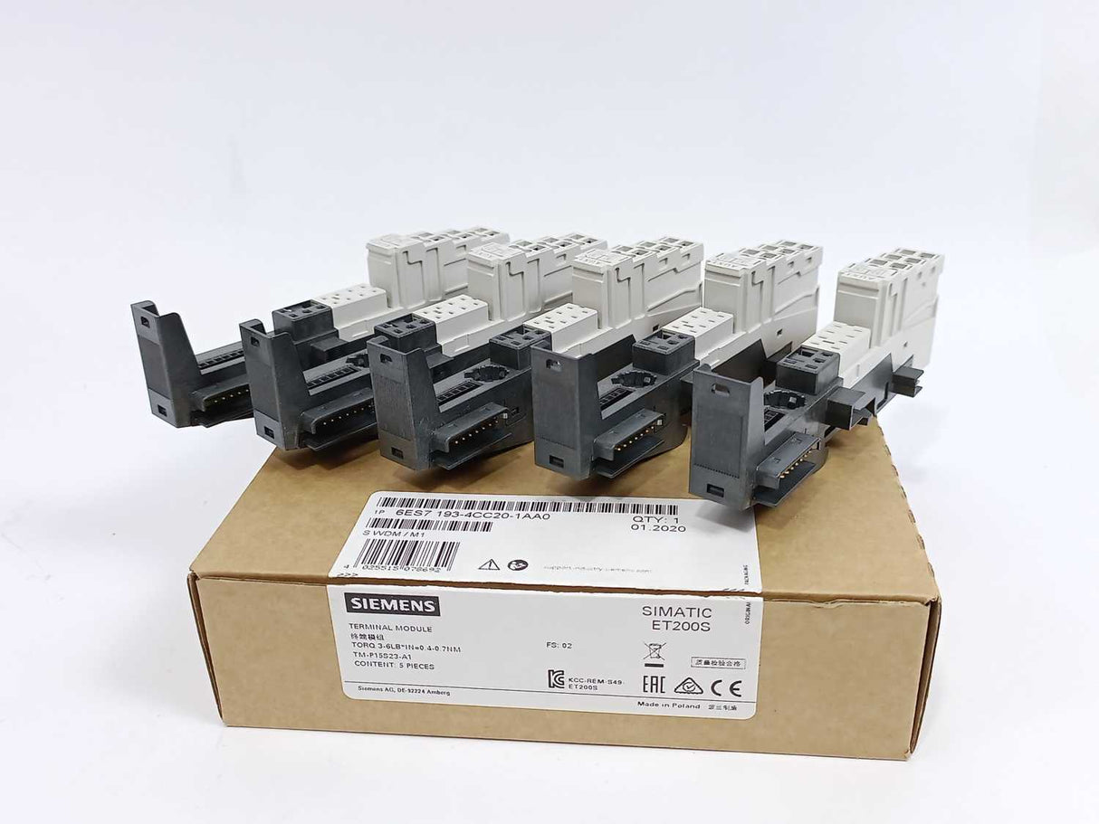 Siemens 6ES7193-4CC20-1AA0 SIMATIC ET 200S Terminal Module Batch 5 pcs.