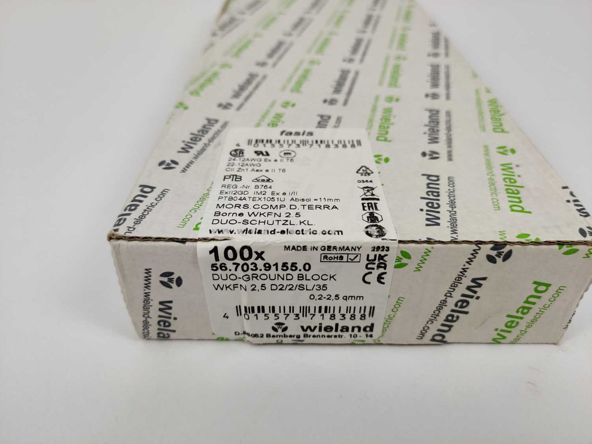 Wieland 56.703.9155.0 WKFN 2,5 D2/2/SL/35 Duo-Ground Block x100pcs