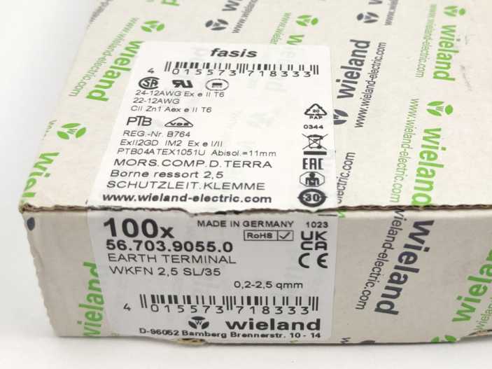 Wieland 56.703.9055.0 Earth terminal WKFN 2,5 SL/35