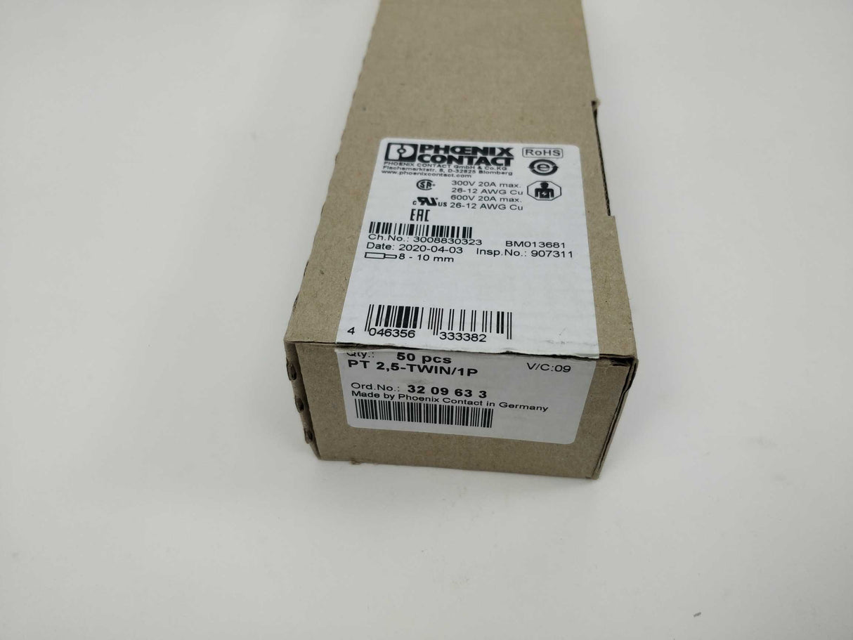 Phoenix Contact 3209633 PT 2,5-TWIN/1P 50 Pcs