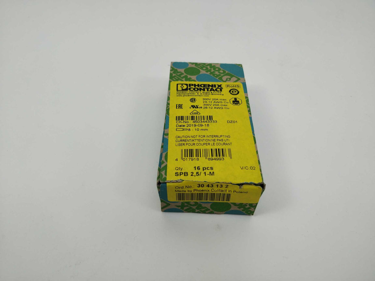 Phoenix Contact 3043132 SPB 2,5/1-M 16 Pcs.