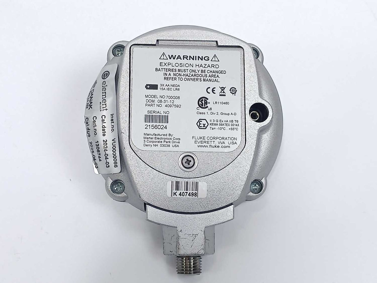 Fluke 700G08 4097592 Pressure Gauge