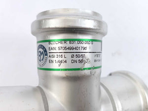 Blucher 831.050.050 S Double Manifold, Pipe: Ø50 mm. Branch pipe: Ø50 mm
