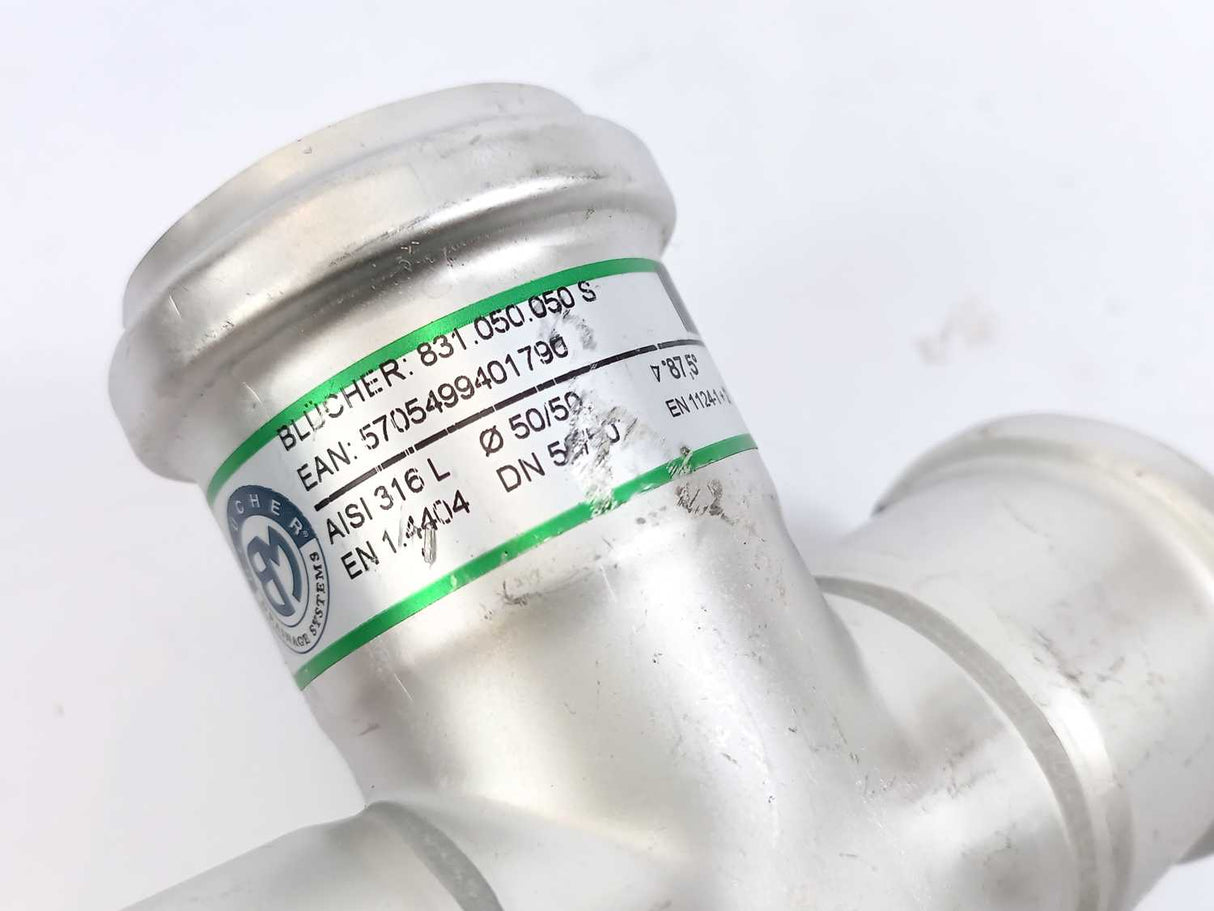Blucher 831.050.050 S Double Manifold, Pipe: Ø50 mm. Branch pipe: Ø50 mm