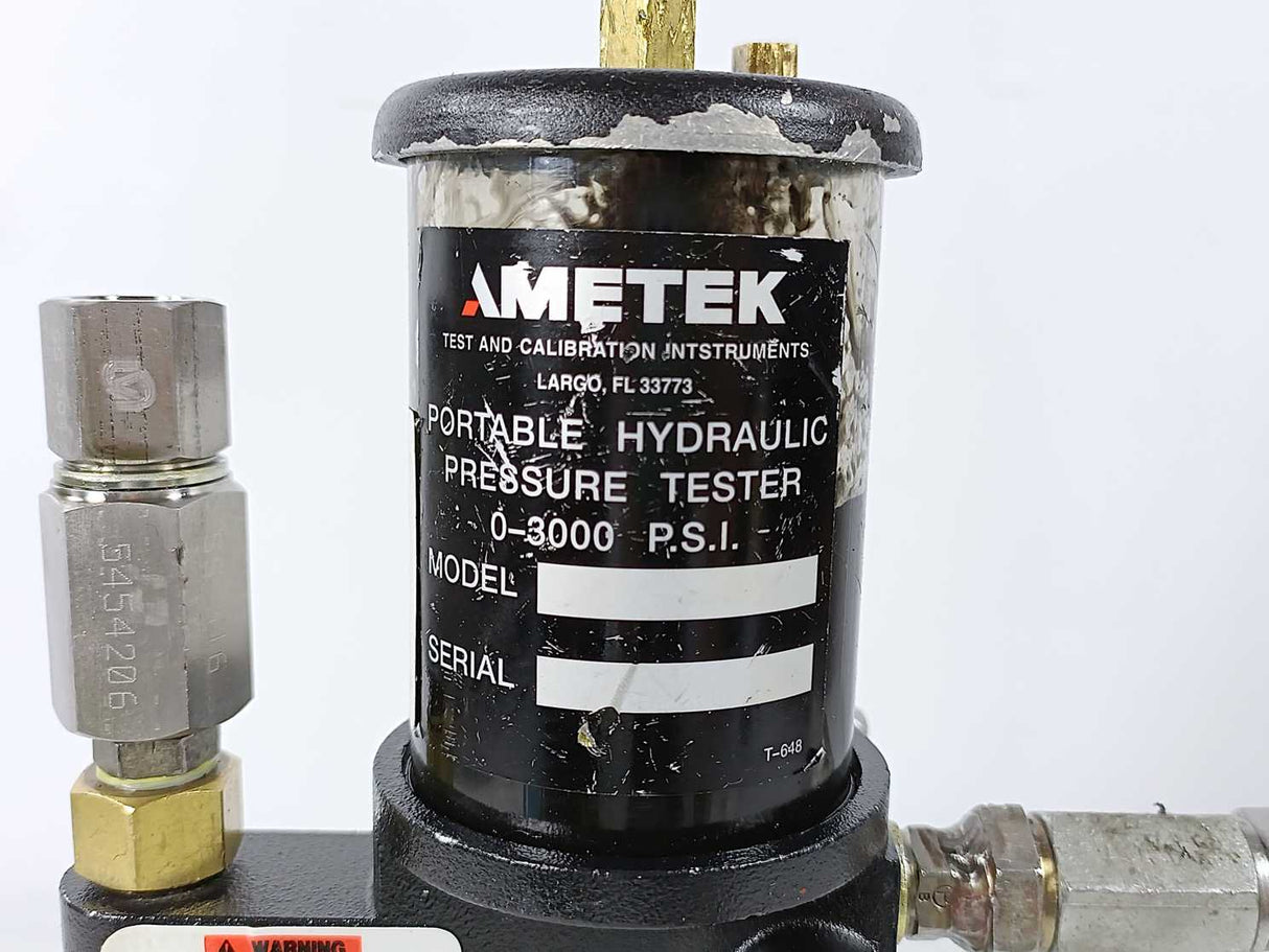 Ametek T-600 Series portable Hydraulic Pressure Tester 0-3000 P.S.I.