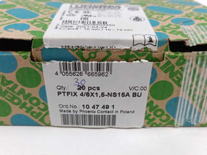 Phoenix Contact 1047491 PTFIX 4/6X1,5-NS15A BU Distribution block 30 Pcs.