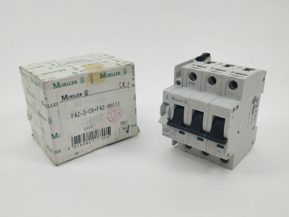 Moeller FAZ-3-C6 with FAZ-XHI11 Circuit Breaker