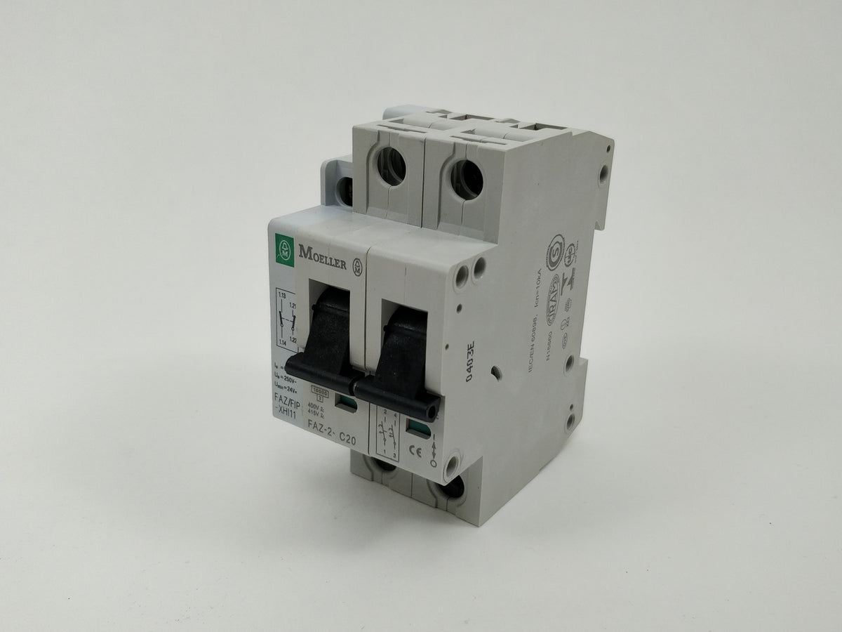 Moeller FAZ-2-C20 with FAZ/FIP-XHI11 Miniature Circuit Breaker