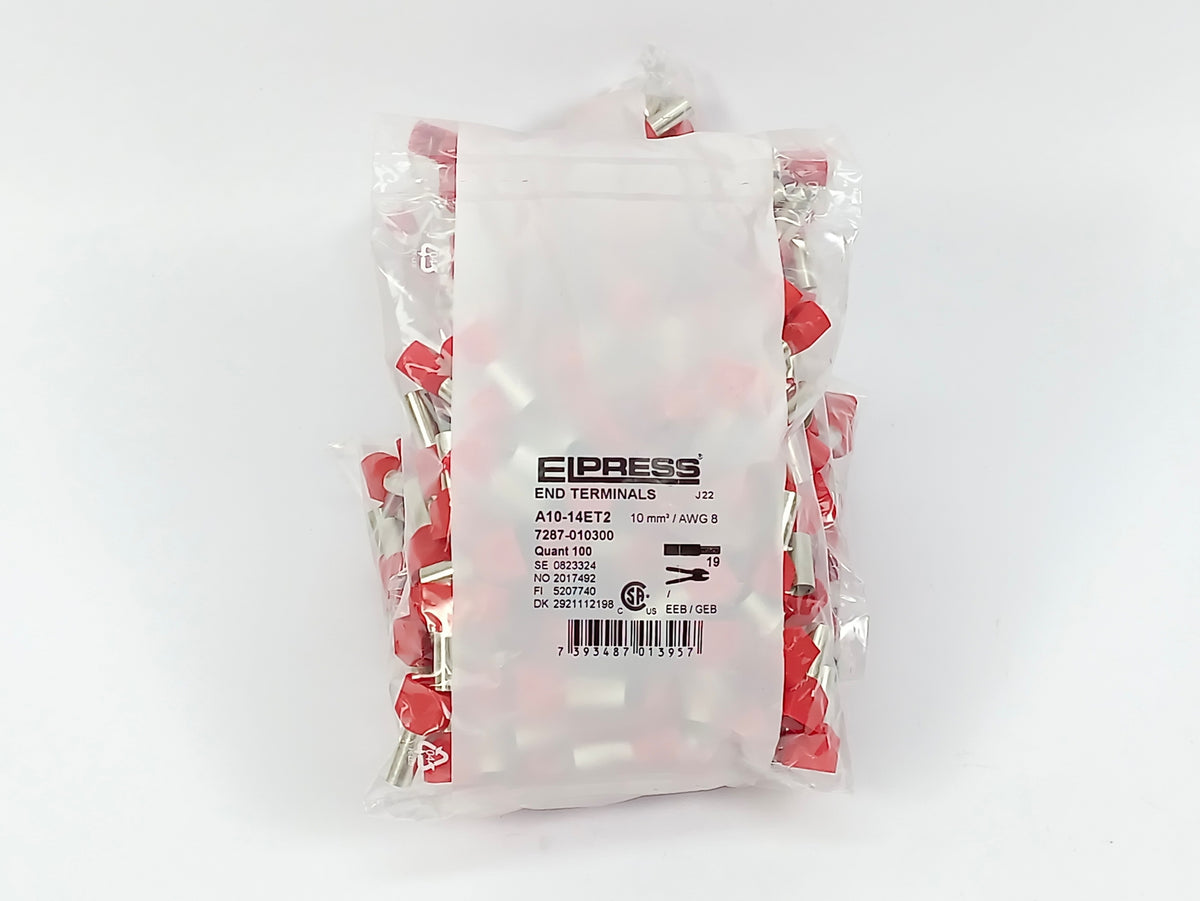 Elpress 7287-010300 A10-14ET2 TWIN Terminal Tube 500 Pcs. Batch