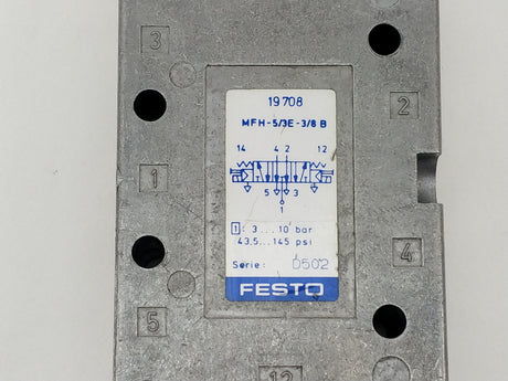 Festo 19708 MFH-5/3E-3/8B Solenoid valve