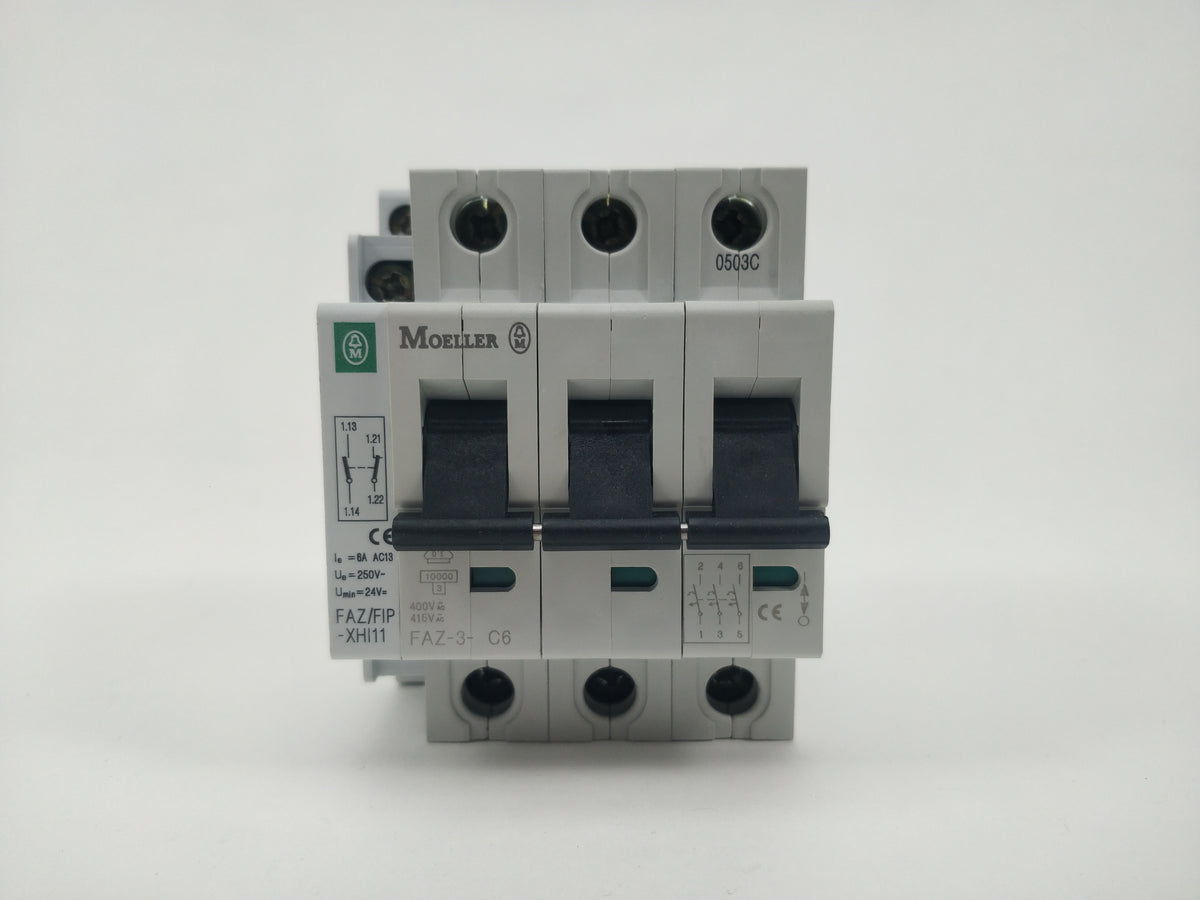 Moeller FAZ-3-C6 with FAZ/FIP-XHI11 Miniature Circuit Breaker