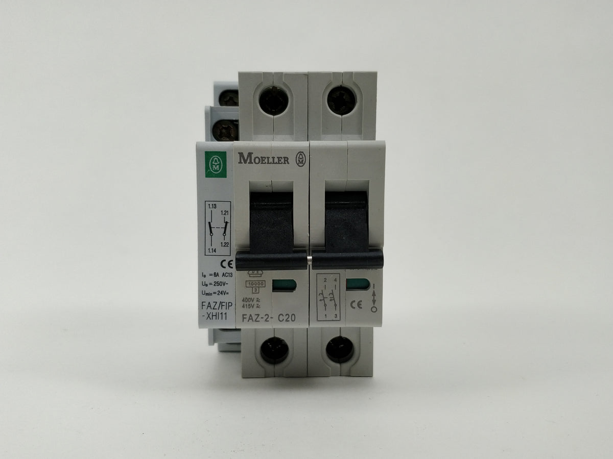 Moeller FAZ-2-C20 with FAZ/FIP-XHI11 Miniature Circuit Breaker