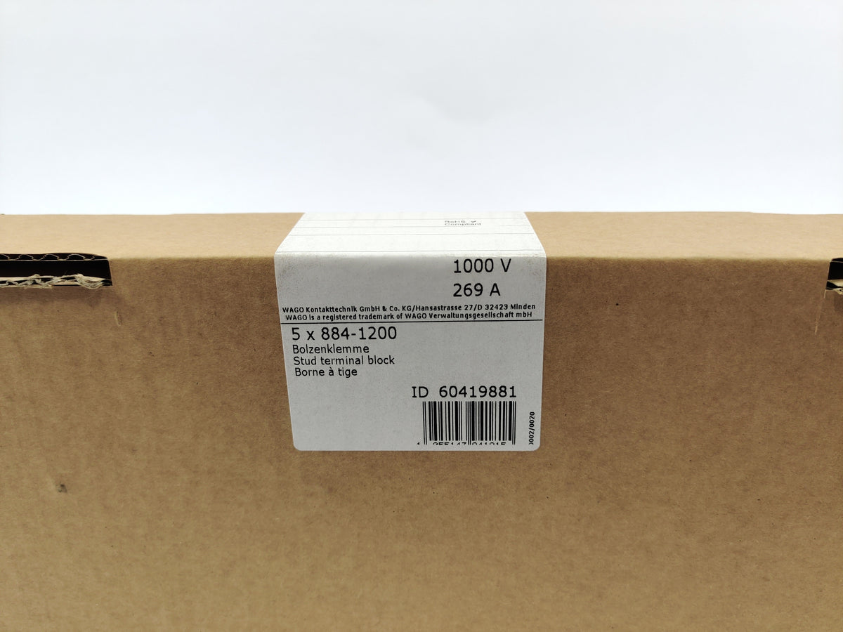 Wago 884-1200 Stud terminal block, 60419881 5 pces