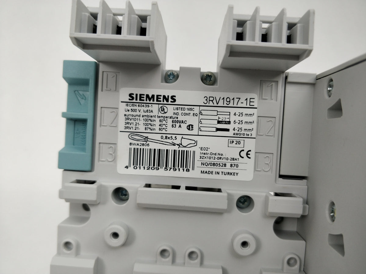 Siemens 3RV1917-1E 3-Phase Busbar