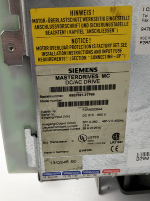 Siemens 6SE7021-3TP50 Masterdrives MC DC/AC drive ser.C (203587517873)