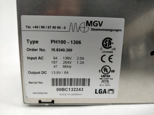Mgv PH100-1306 Power supply 13.8VDC 6A
