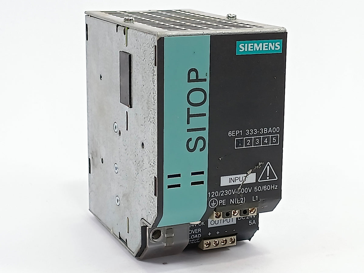 Siemens 6EP1333-3BA00 SITOP modular 5A 1/2 ph E01 out: 24V 5A