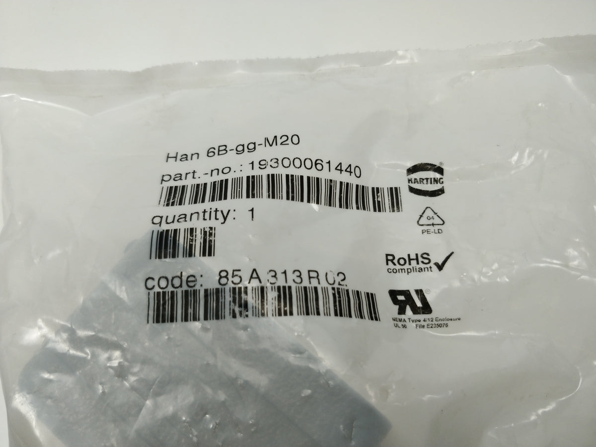 Harting 19300061440 Han 6B-gg-M20 Hood Top Entry LC 2 Pegs