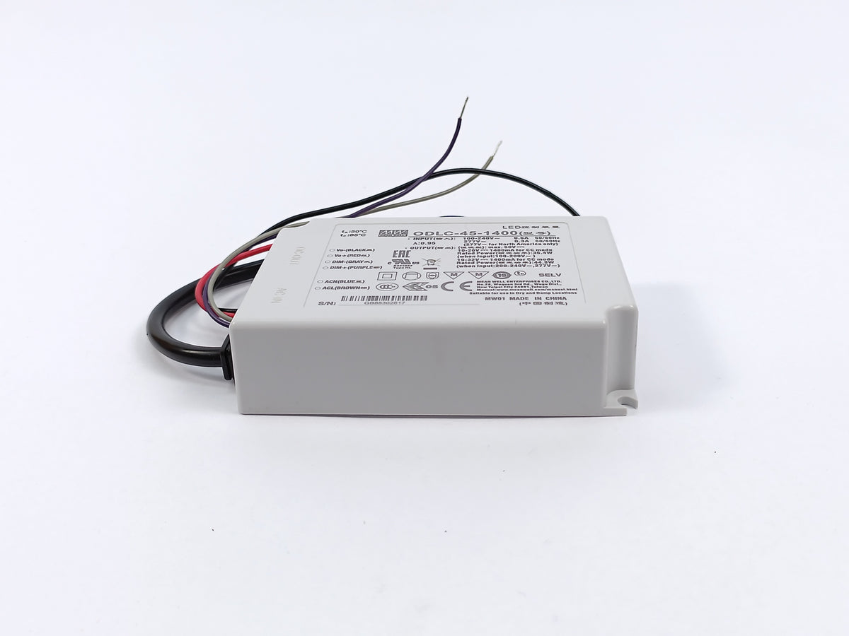 MeanWell ODLC-45-1400 Input range 90-295VAC; Output 32VDC at 1.4A