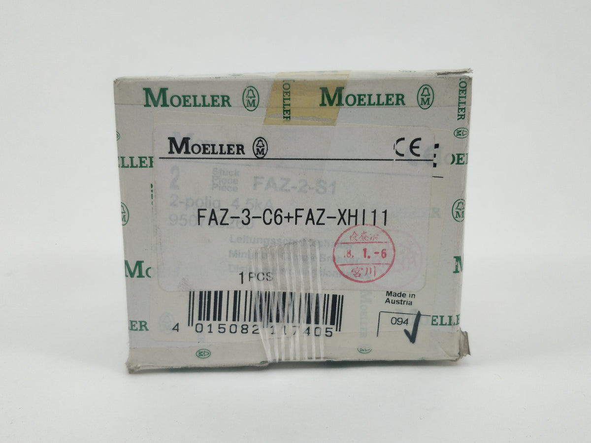 Moeller FAZ-3-C6 with FAZ-XHI11 Circuit Breaker