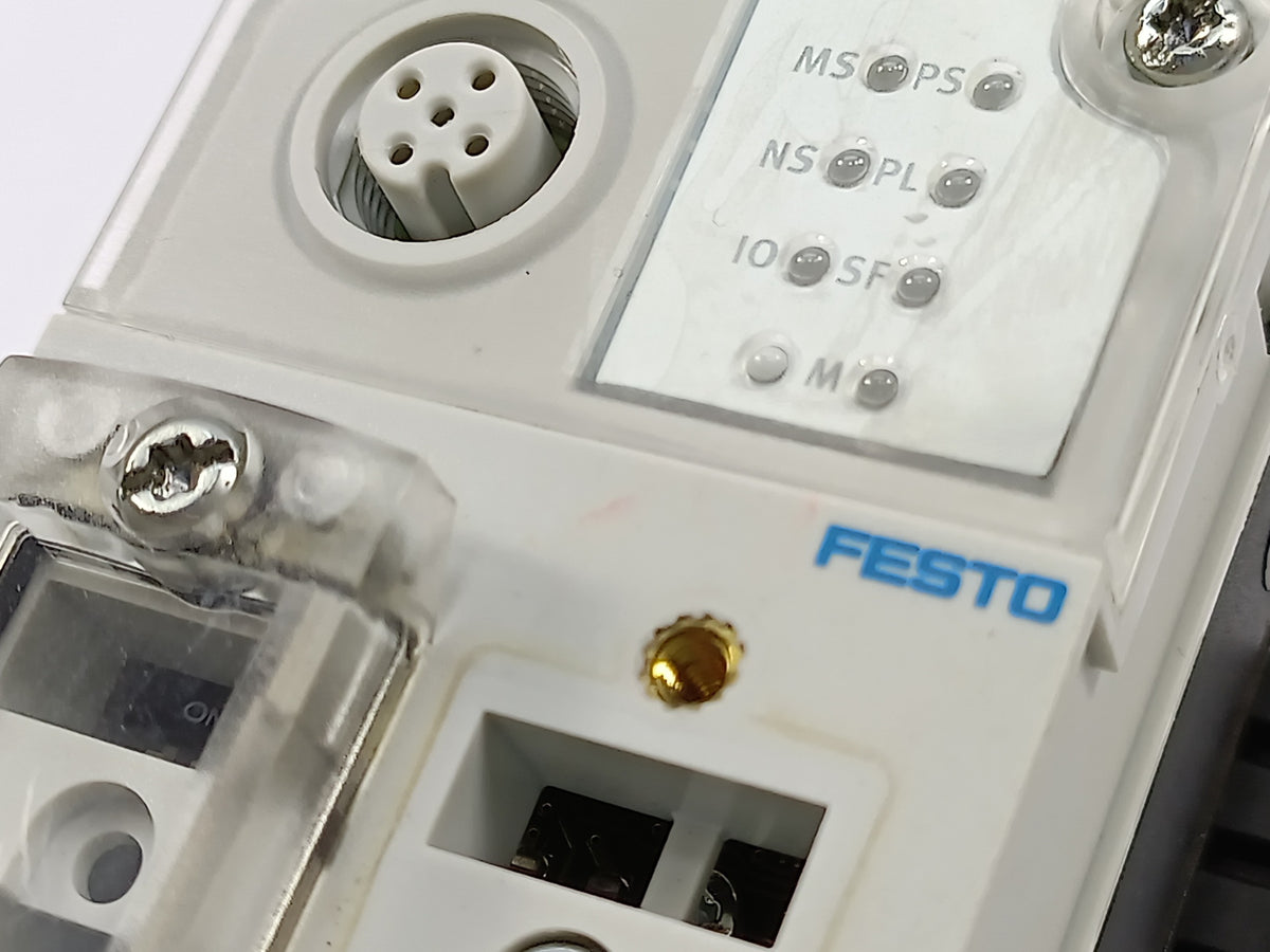 Festo 526172 CPX-FB11 Bus node w/ 195746 CPX-GE-EV-S Interlinking block