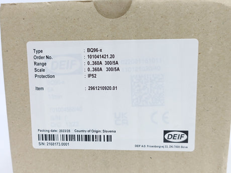 Deif BQ96-x Bi-metalic meter