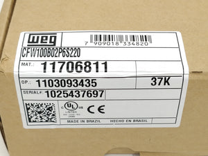 Weg 11706811 CFW100B02P6S220 Drive w/ 11722753